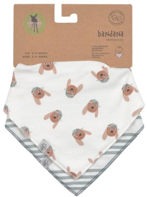 Lot de 2 Bavoirs Bandanas 0-24 mois Tiny Team Dog - Kiabi