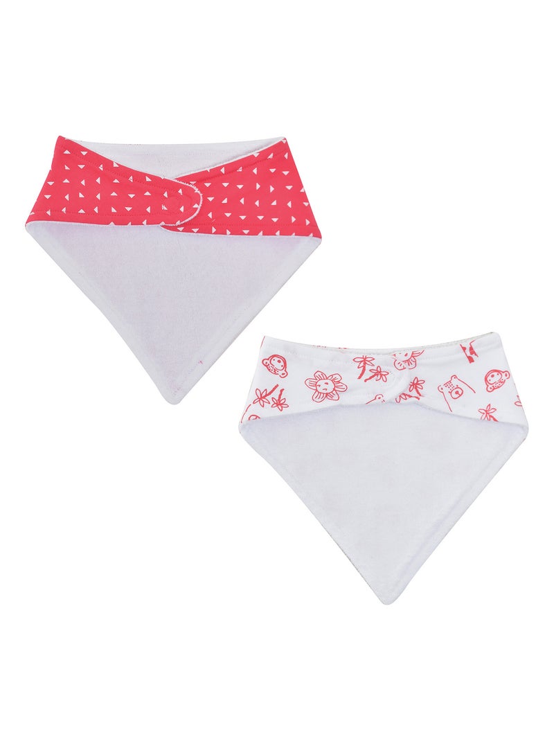 LOT DE 2 BAVOIRS BANDANAS ERICA Rose - Kiabi