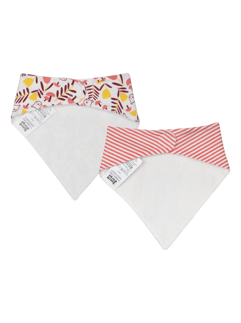 LOT DE 2 BAVOIRS BANDANAS ILOUANE MAILLE Rose - Kiabi
