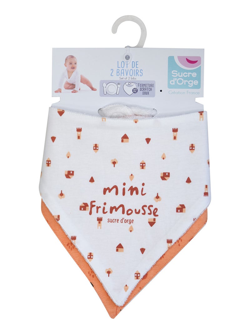 LOT DE 2 BAVOIRS BANDANAS ORELL MAILLE Orange - Kiabi