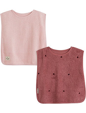 Lot de 2 bavoirs bébé en éponge aimée