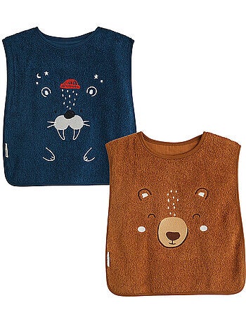 Lot de 2 bavoirs bébé en éponge kimmo