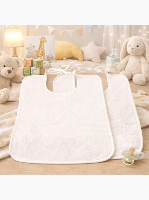 Lot de 2 bavoirs bébé éponge BOUCLETTE - Kiabi Lot de 2 bavoirs bébé éponge BOUCLETTE - Kiabi
