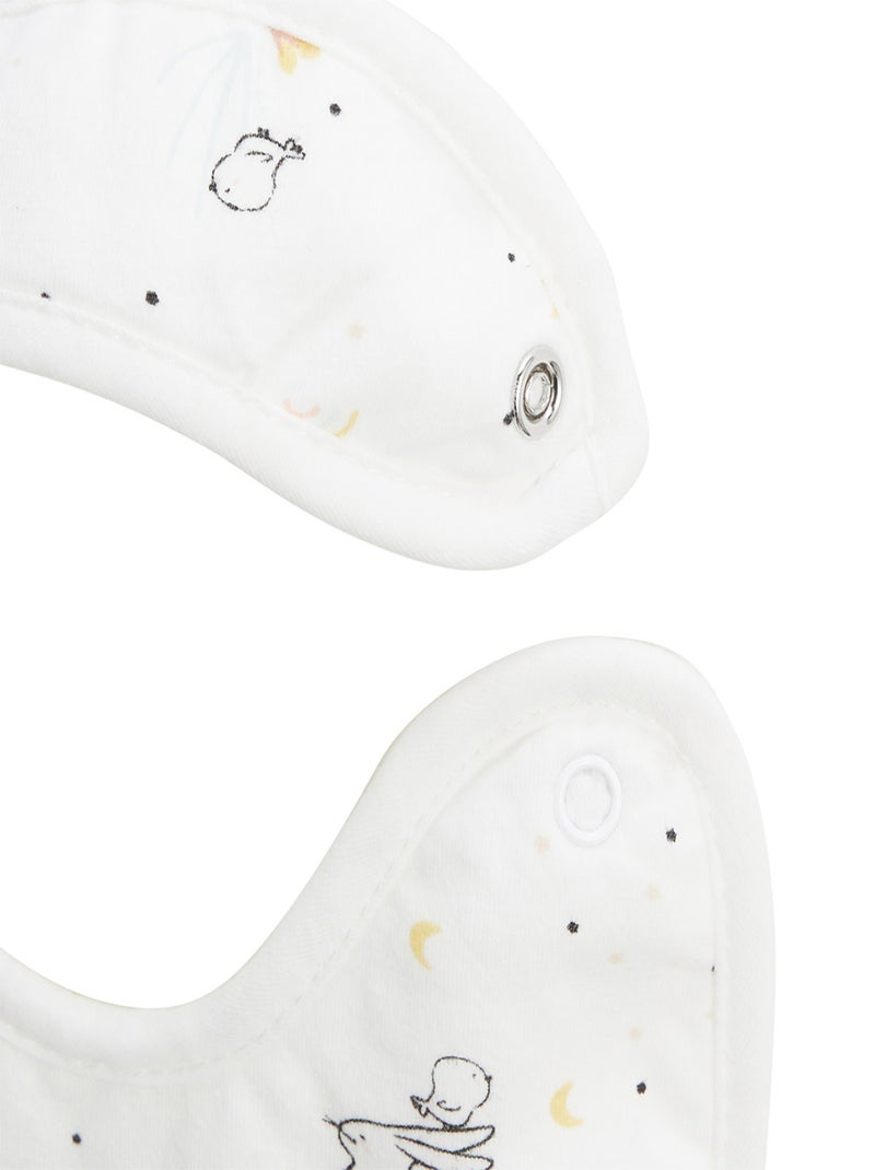 Lot de 2 bavoirs bébé Hello Baby Ecru - Kiabi