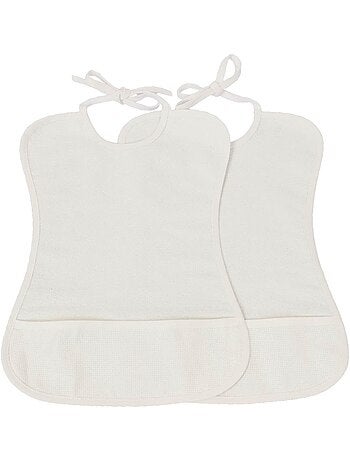 Lot de 2 bavoirs bébé imperméable point de croix BEBE