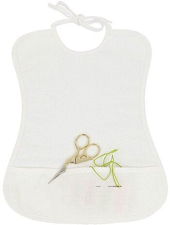 Lot de 2 bavoirs bébé imperméable point de croix BEBE