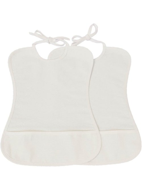 Lot de 2 bavoirs bébé imperméable point de croix BEBE - Kiabi