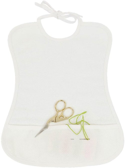 Lot de 2 bavoirs bébé imperméable point de croix BEBE - Kiabi