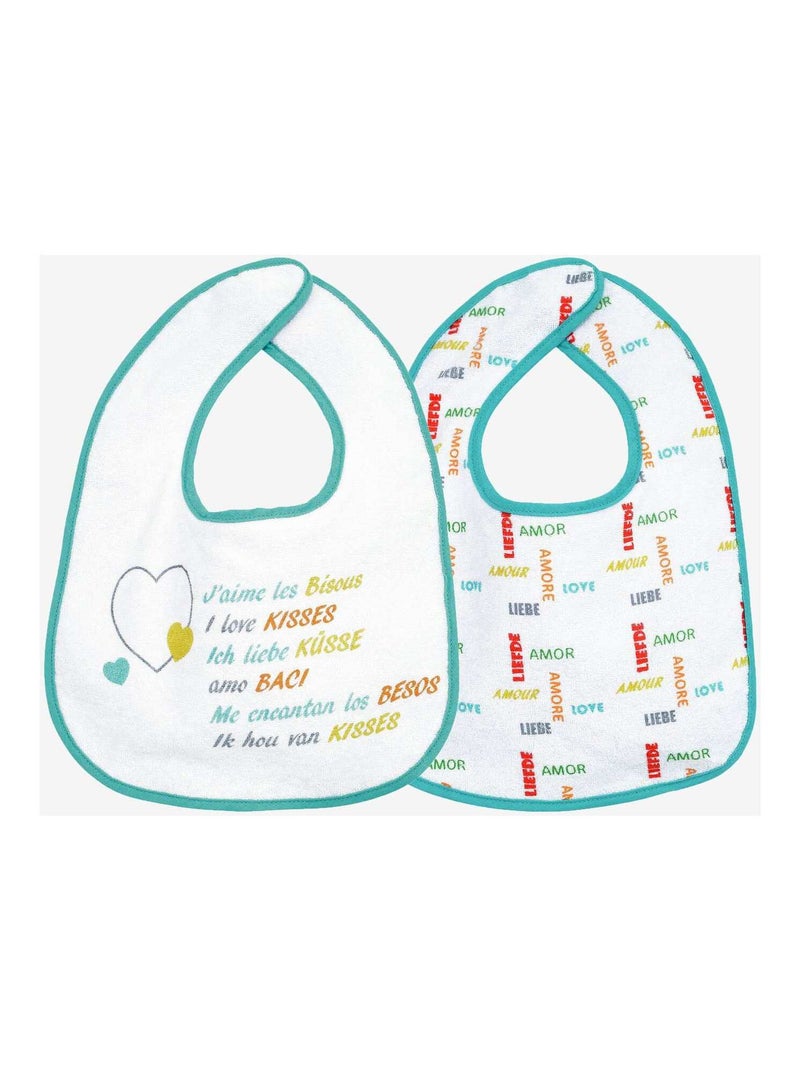 Lot de 2 bavoirs bébé Kinousses Bleu - Kiabi