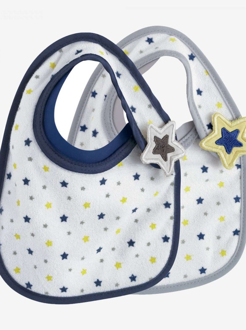 Lot De 2 Bavoirs Bébé Kinousses Bleu - Kiabi