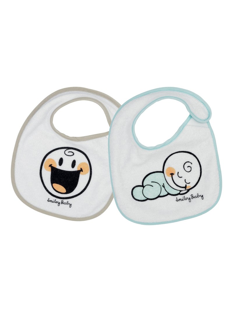 Lot de 2 bavoirs Bleu - Kiabi