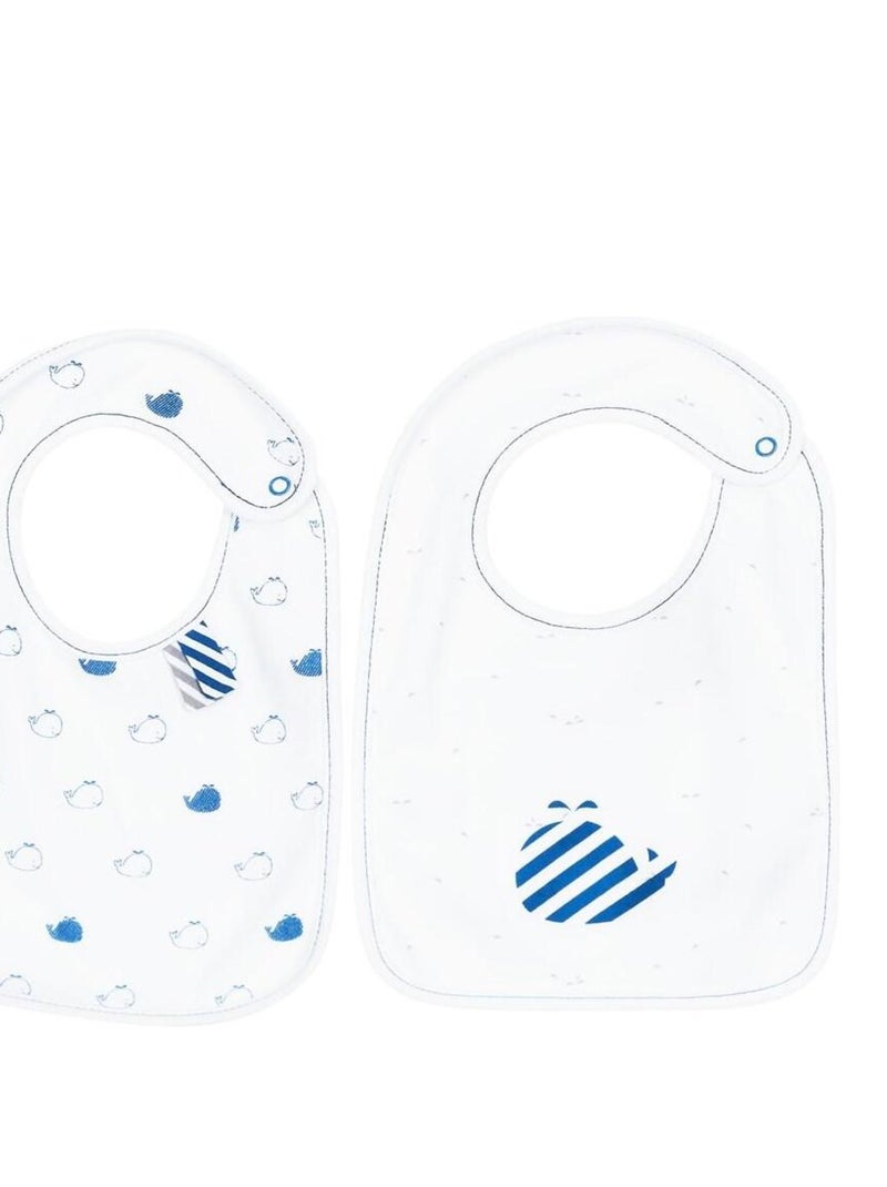 Lot de 2 bavoirs en coton blanc - SAUTHON Blanc - Kiabi