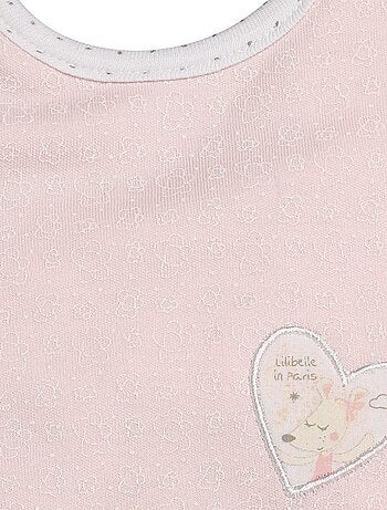 Lot de 2 bavoirs en coton Rose - SAUTHON