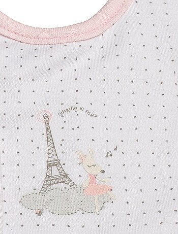 Lot de 2 bavoirs en coton Rose - SAUTHON