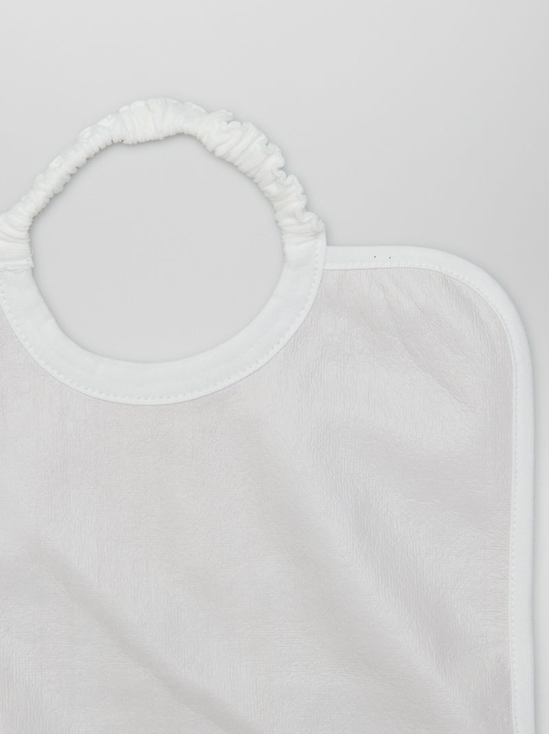 Lot de 2 bavoirs en éponge à enfiler Blanc/marron - Kiabi