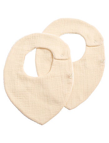 Lot de 2 bavoirs en gaze de coton - SAUTHON