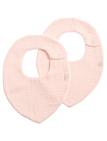 Lot de 2 bavoirs en gaze de coton - SAUTHON