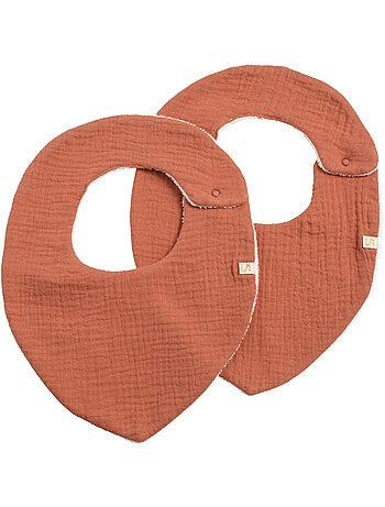Lot de 2 bavoirs en gaze de coton - SAUTHON