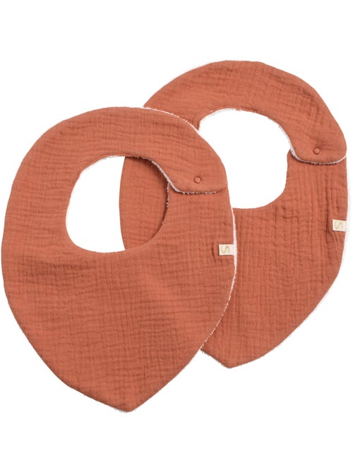 Lot de 2 bavoirs en gaze de coton - SAUTHON - Kiabi