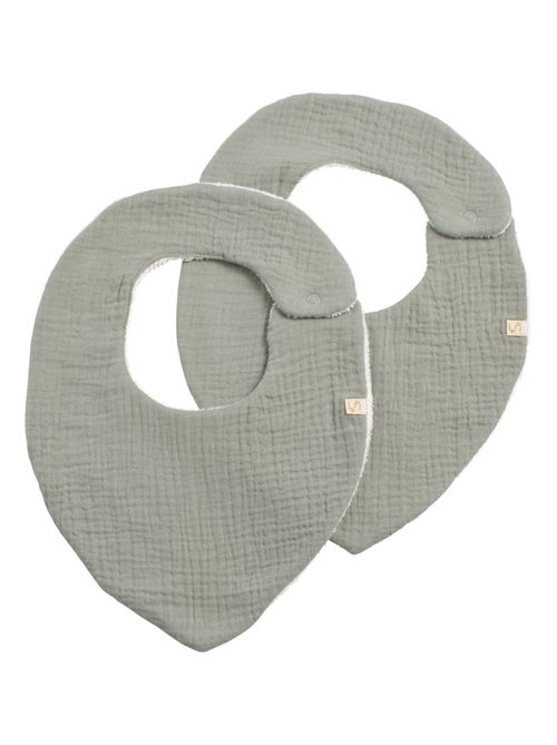 Lot de 2 bavoirs en gaze de coton - SAUTHON - Kiabi