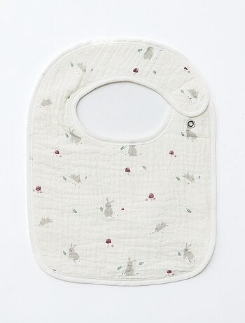Lot de 2 bavoirs en gaze de coton doublure en éponge