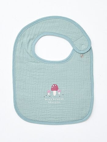 Lot de 2 bavoirs en gaze de coton doublure en éponge