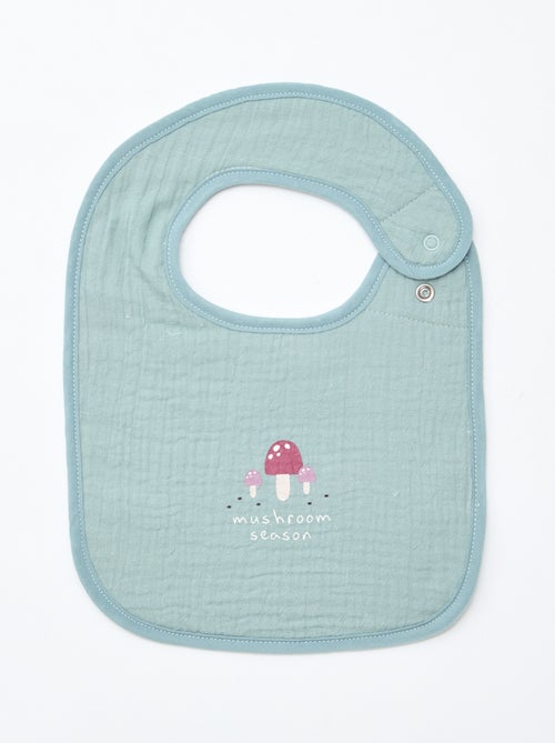 Lot de 2 bavoirs en gaze de coton doublure en éponge - Kiabi