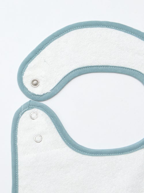 Lot de 2 bavoirs en gaze de coton doublure en éponge - Kiabi