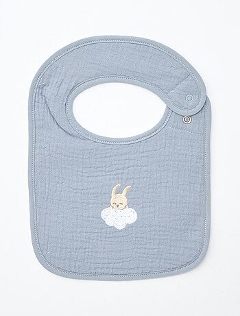 Lot de 2 bavoirs en gaze de coton doublure en éponge