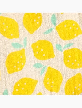 Lot de 2 bavoirs en gaze de coton imprimé citron - SAUTHON