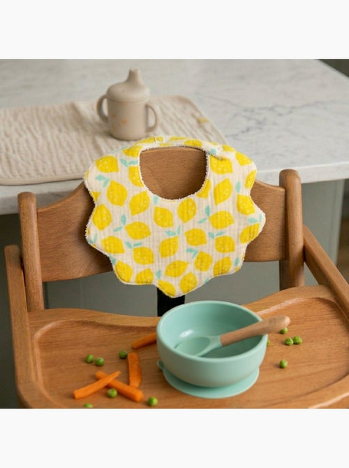 Lot de 2 bavoirs en gaze de coton imprimé citron - SAUTHON - Kiabi
