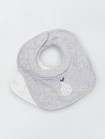 Lot de 2 bavoirs en maille bouclette