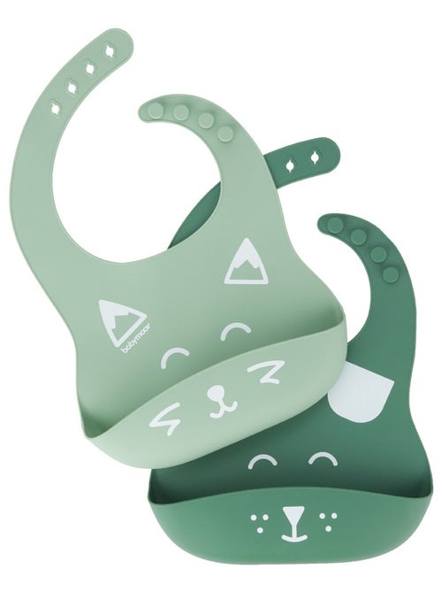 Lot de 2 bavoirs en silicone BIB'ISY, avec poche ventrale 'Babymoov' - Kiabi