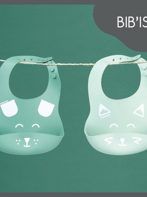 Lot de 2 bavoirs en silicone BIB'ISY, avec poche ventrale 'Babymoov' - Kiabi