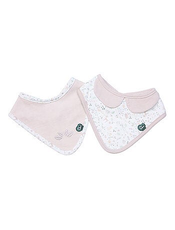 Lot de 2 bavoirs esprit fleuri