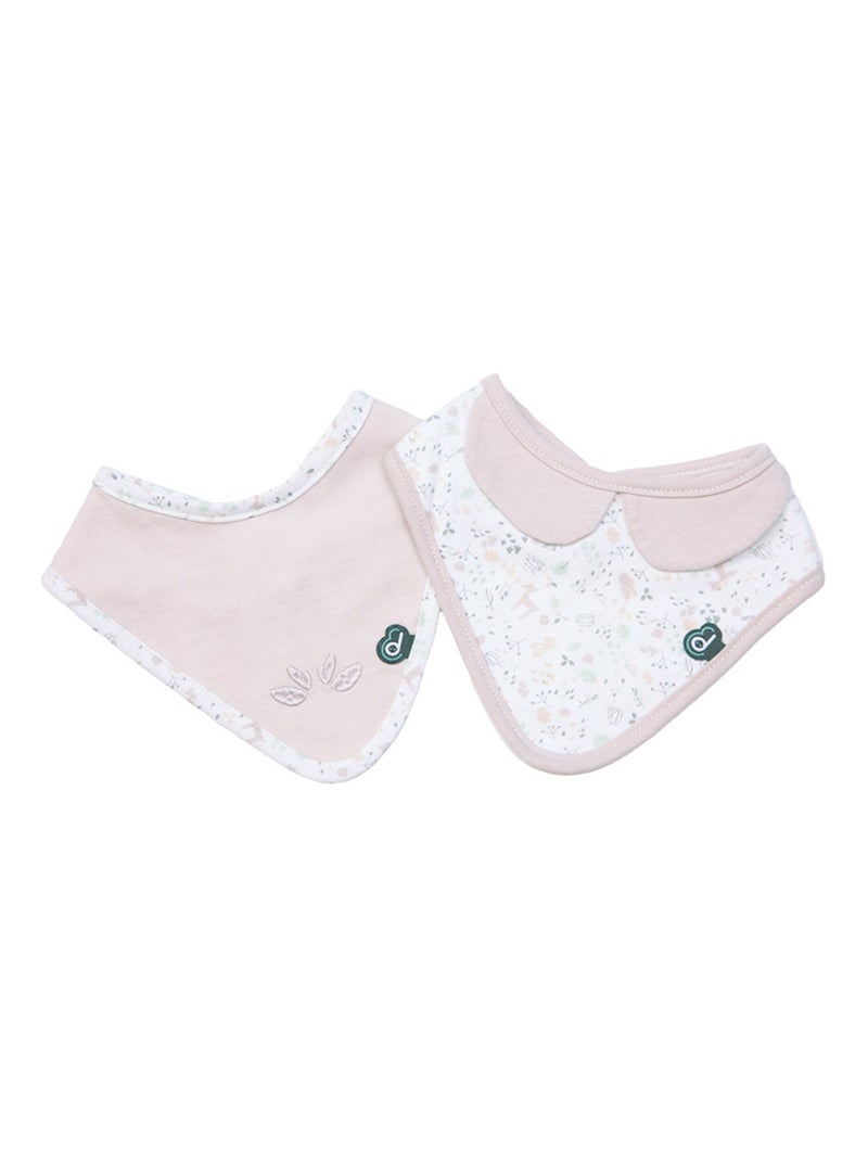 Lot de 2 bavoirs esprit fleuri Mauve lilas - Kiabi
