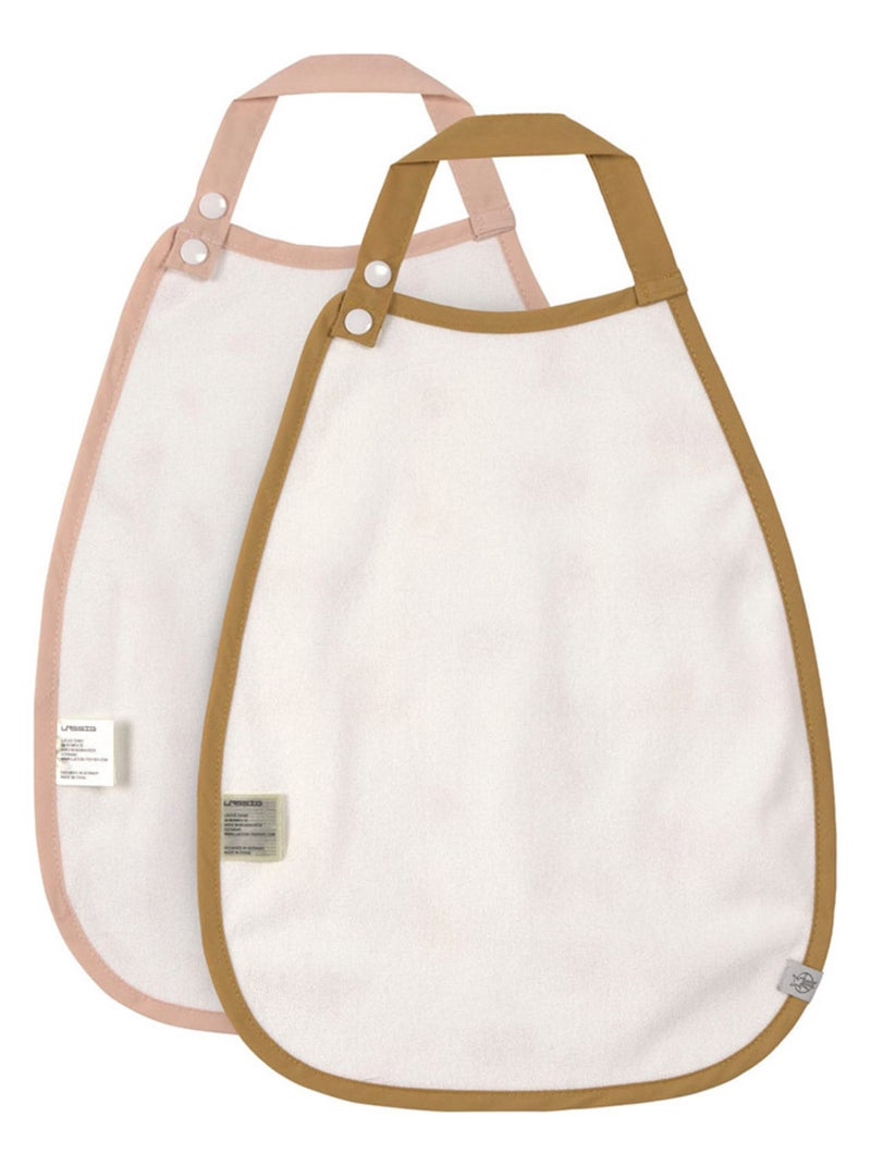Lot de 2 bavoirs Extra Large Little Mateys Orange Epicée Beige - Kiabi