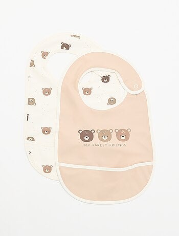 Lot de 2 bavoirs imperméables avec imprimé