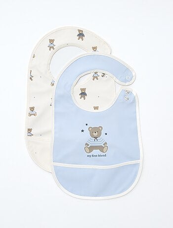 Lot de 2 bavoirs imperméables avec imprimé