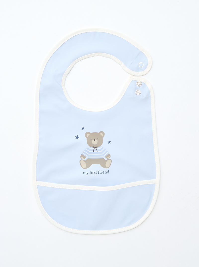 Lot de 2 bavoirs imperméables avec imprimé Blanc/bleu - Kiabi