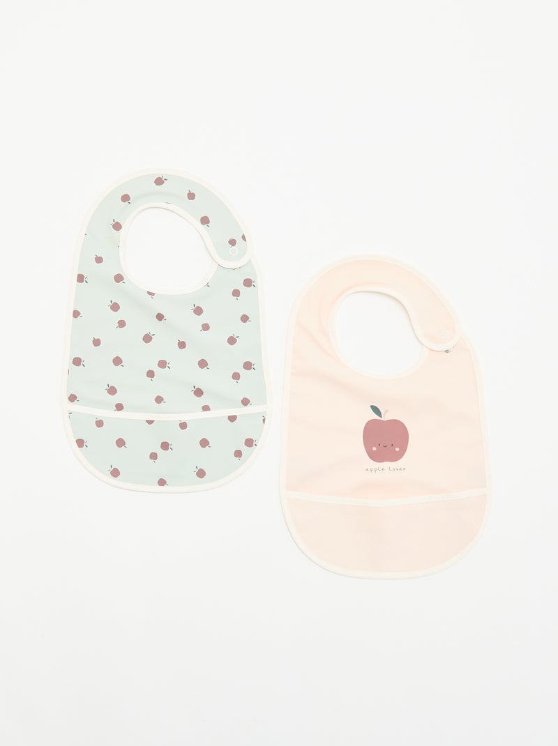 Lot de 2 bavoirs imperméables avec imprimé Bleu - Kiabi
