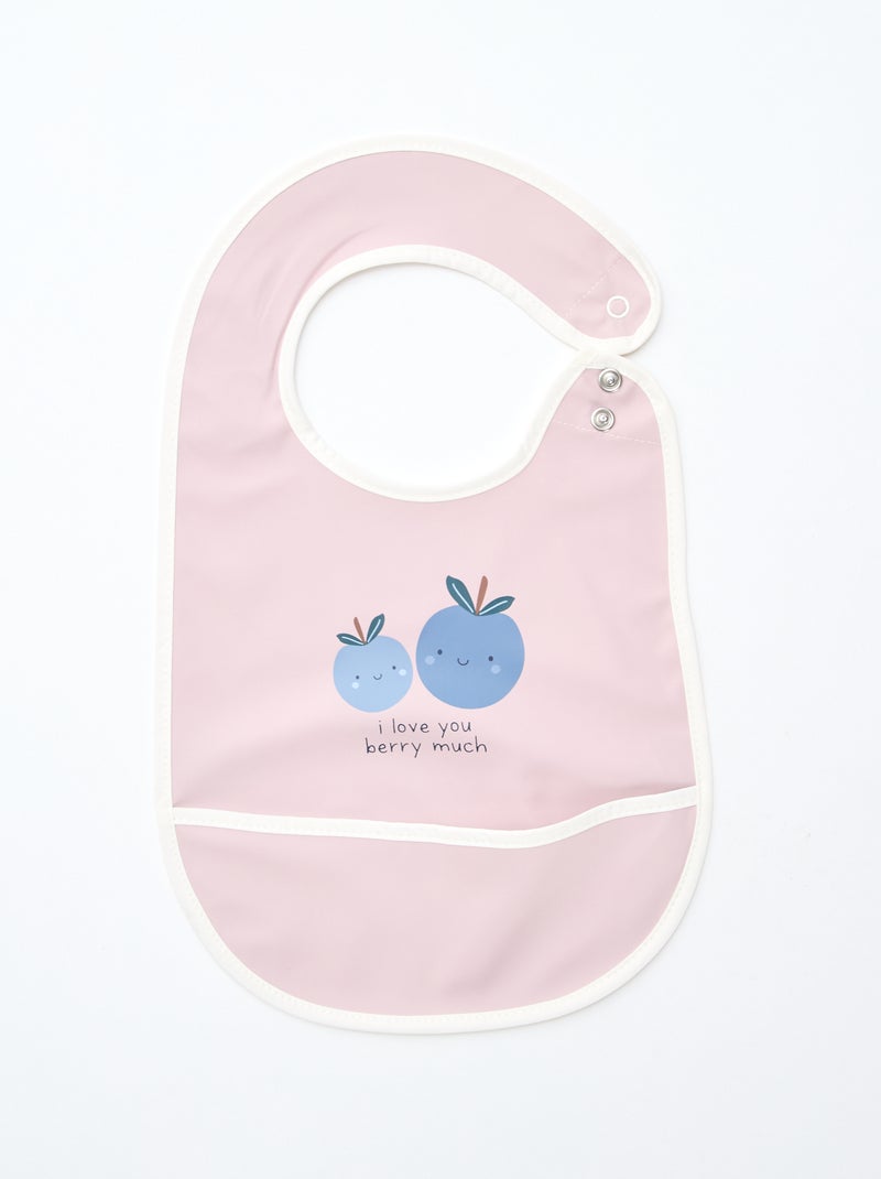 Lot de 2 bavoirs imperméables avec imprimé Rose/bleu - Kiabi