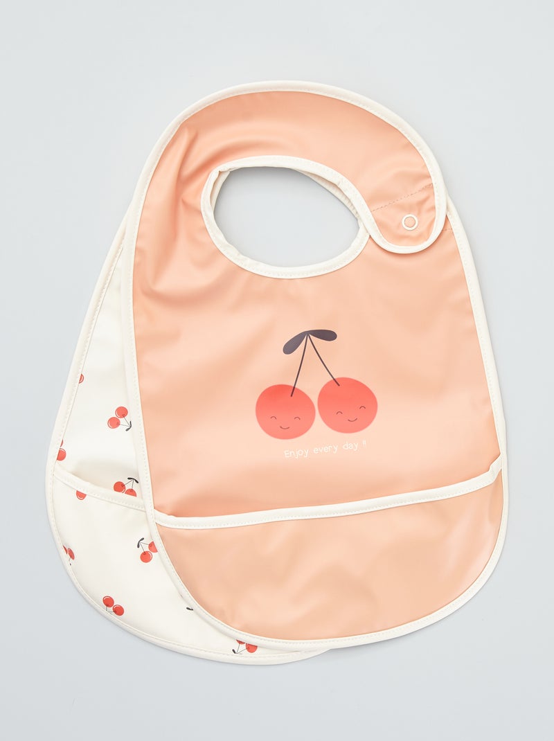 Lot de 2 bavoirs imperméables Blanc - Kiabi