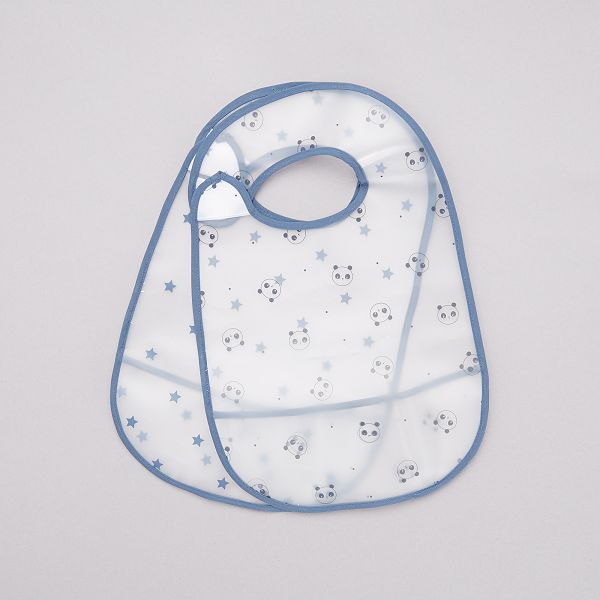 Lot De 2 Bavoirs Impermeables Bebe Garcon Bleu Kiabi 5 00