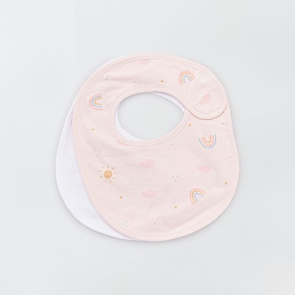 Lot De 2 Bavoirs Jersey Bebe Garcon Blanc Rose Kiabi 4 00