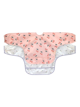 Lot de 2 bavoirs Manches longues 6-24 mois Happy Fruits Cerise