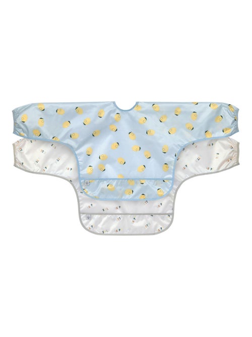Lot de 2 bavoirs Manches longues 6-24 mois Happy Fruits Citron - Kiabi