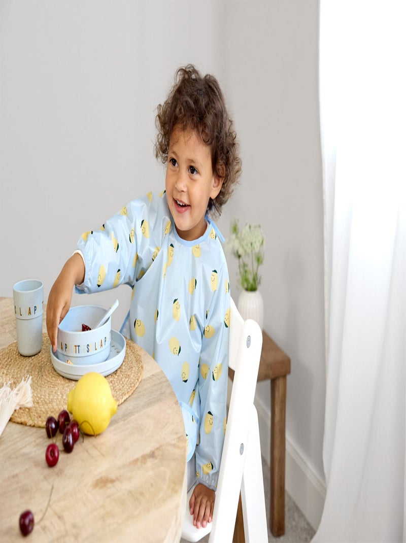 Lot de 2 bavoirs Manches longues 6-24 mois Happy Fruits Citron Bleu - Kiabi