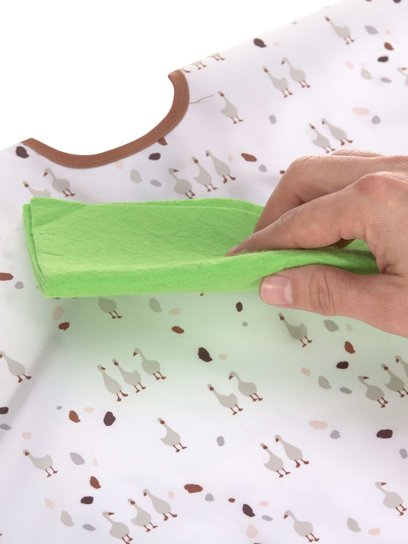 Bavoirs Pour Bébé - DRFEIFY - Manches Longues - Blanc - EVA - Tissu Imperméable Léger