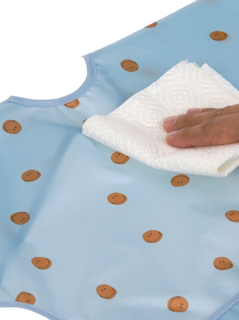 Lot de 2 bavoirs Manches longues Happy Rascals Bleu - Kiabi